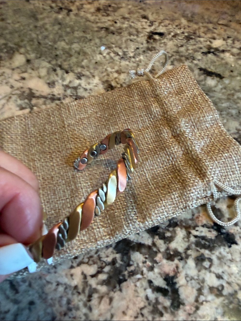 Tri-Tone Magnetic Bracelet - Copper, Gold & Silver